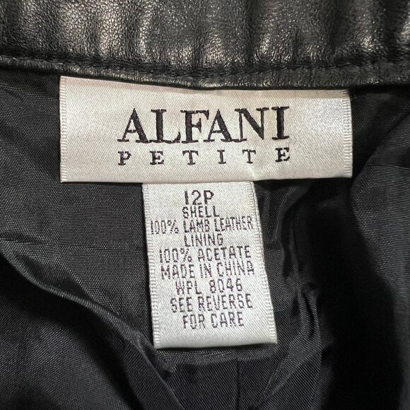 Vintage 100% Lamb Leather High Rise Waisted Straight Leg Trouser Pants Preppy - Picture 4 of 5